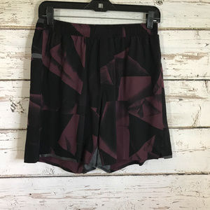 Lululemon Maroon and black Printed Shorts